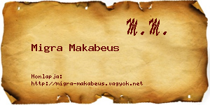 Migra Makabeus névjegykártya